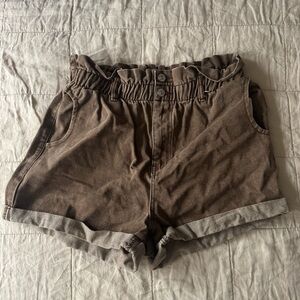 High-Waist Paperbag Brown Women’s Maternity Shorts Bundle